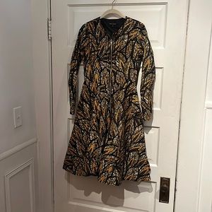 Mae Otti long sleeve flare dress small w pockets and vibrant African print dress